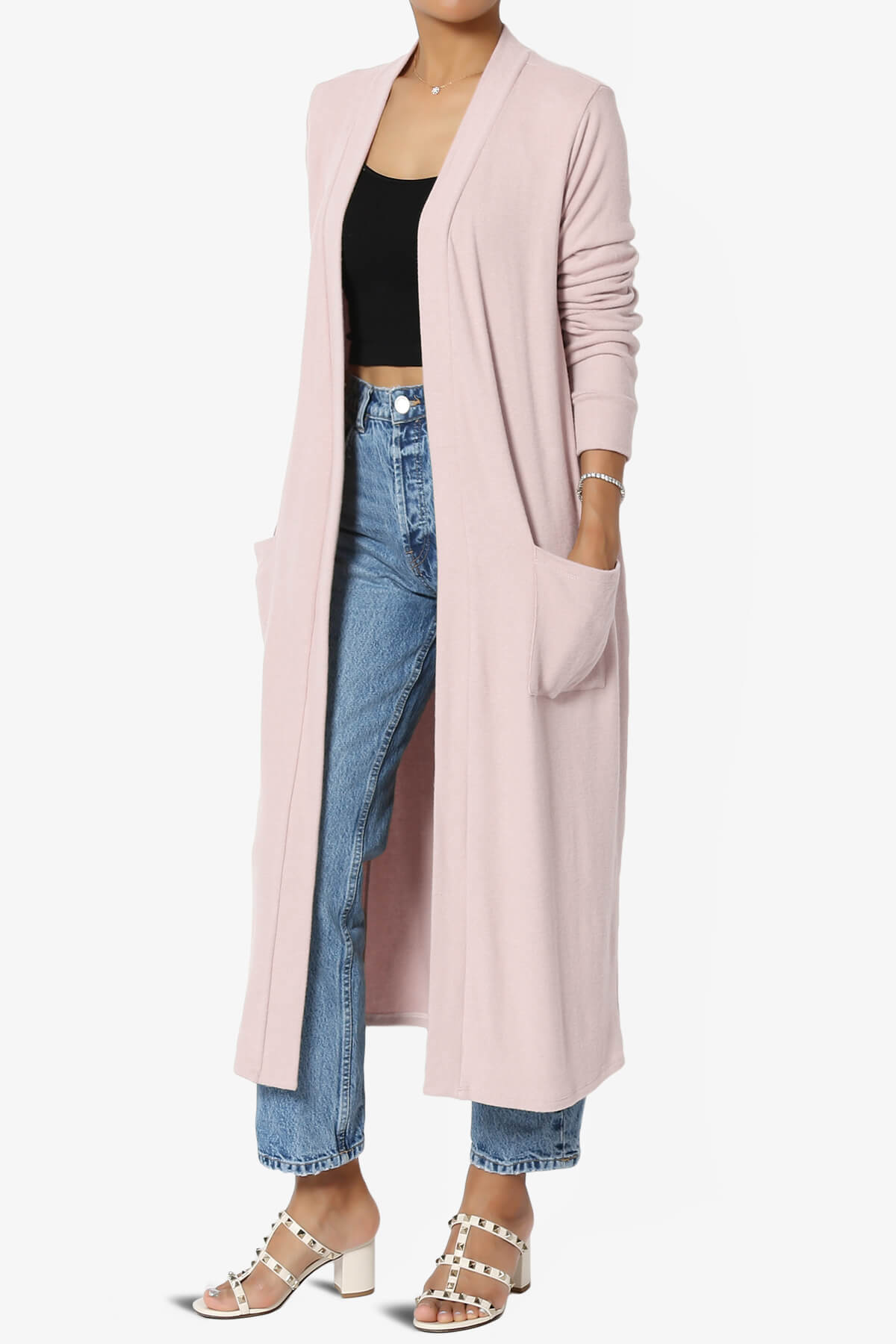 Noelle Extra Long Duster Knit Cardigan DUSTY ROSE_3