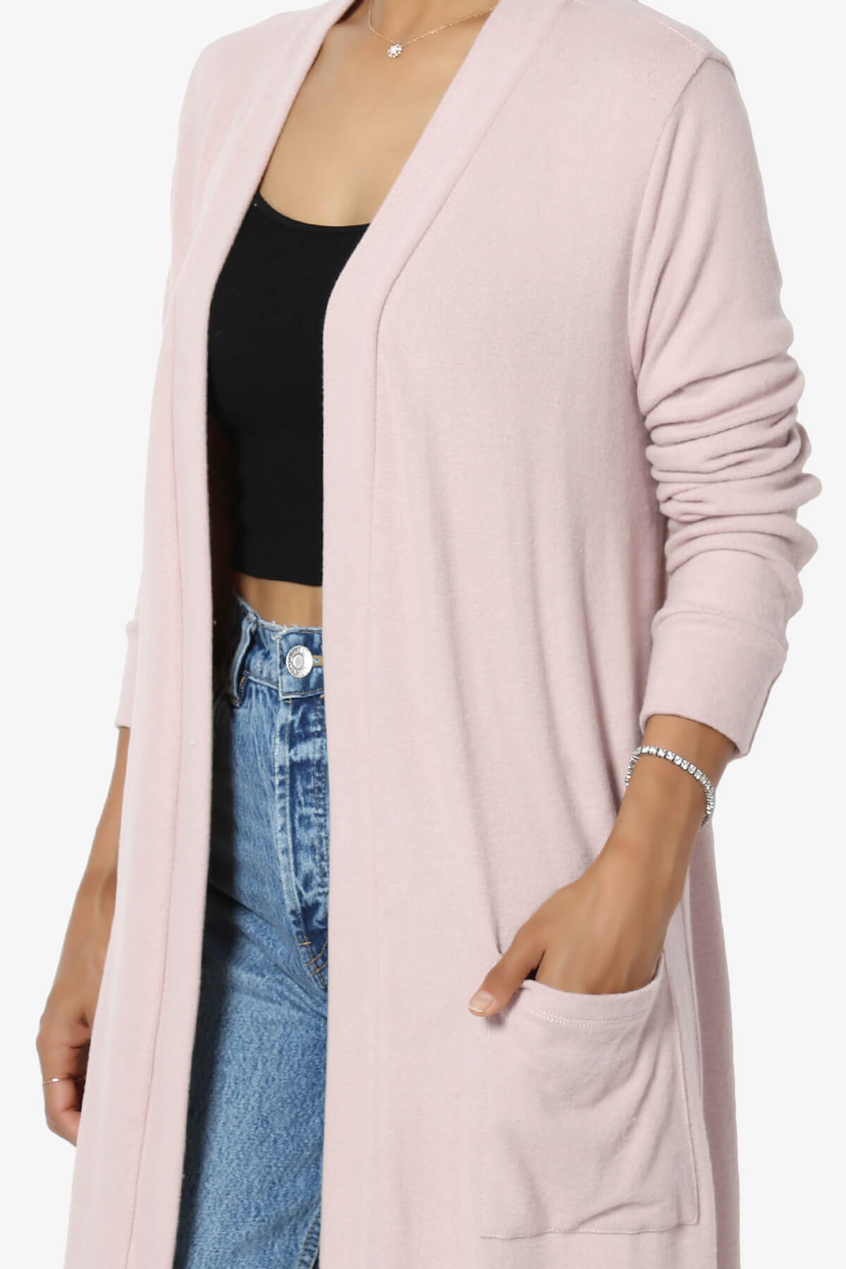 Noelle Extra Long Duster Knit Cardigan DUSTY ROSE_5