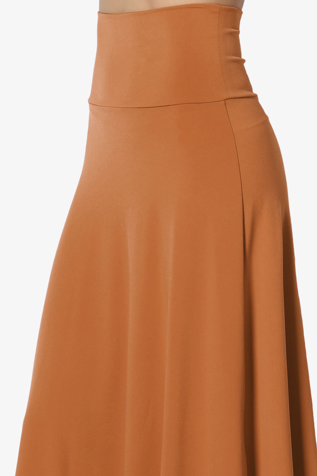 Nolan Stretch Flared Knee Skirt ALMOND_5