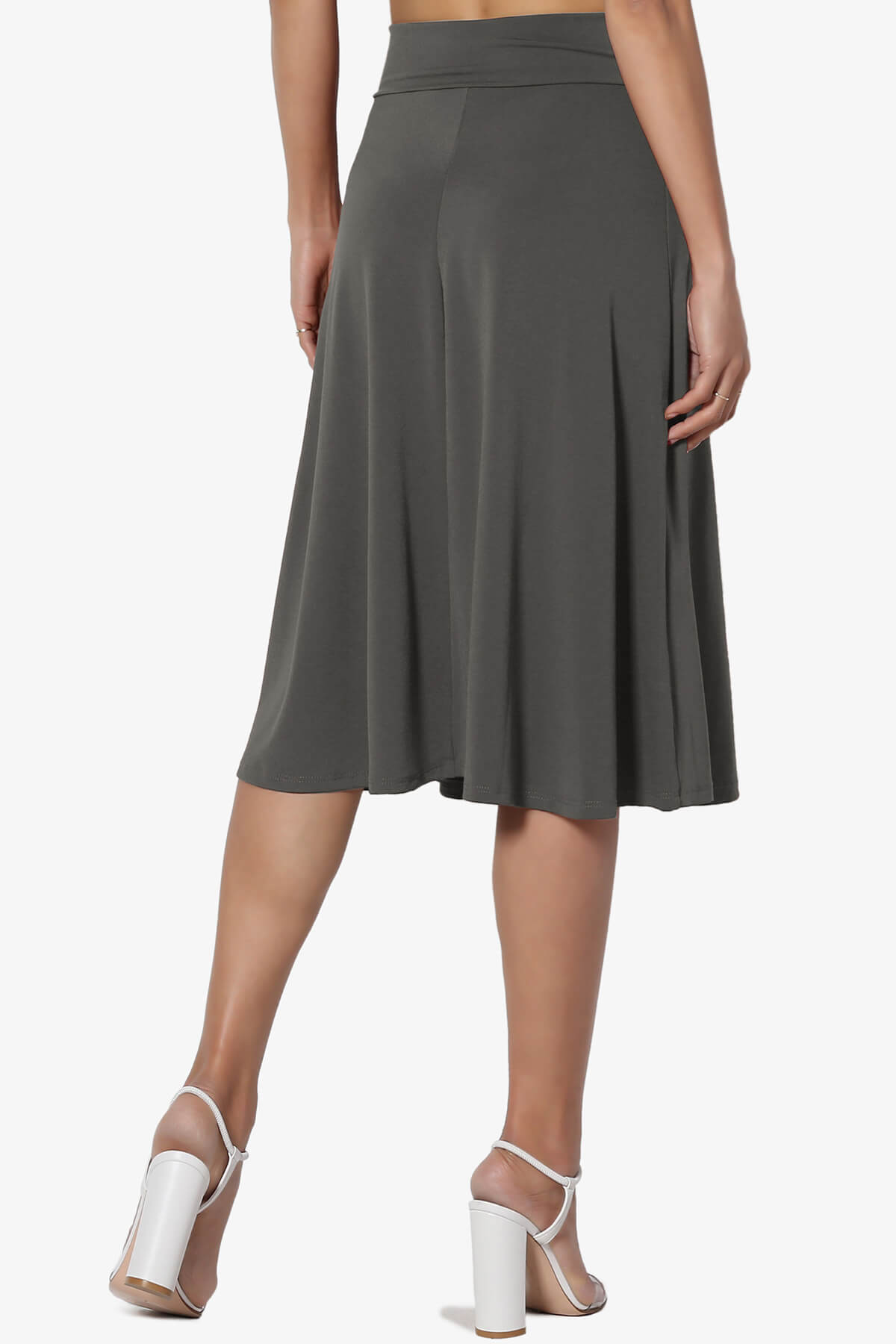 Nolan Stretch Flared Knee Skirt ASH GREY_2