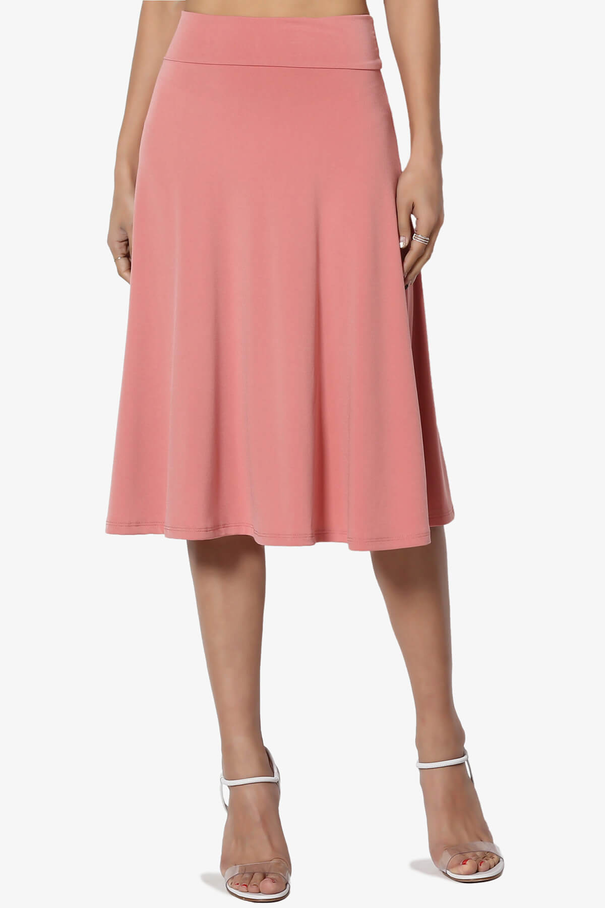 Nolan Stretch Flared Knee Skirt ASH ROSE_1