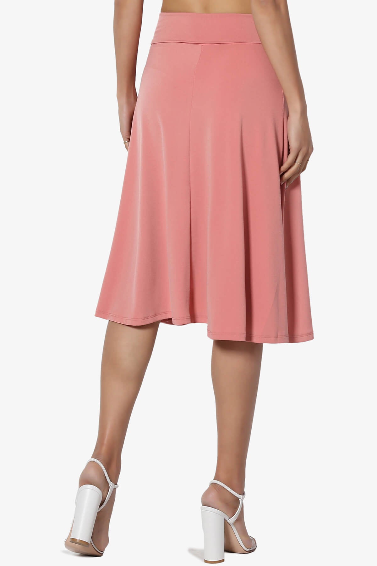 Nolan Stretch Flared Knee Skirt ASH ROSE_2