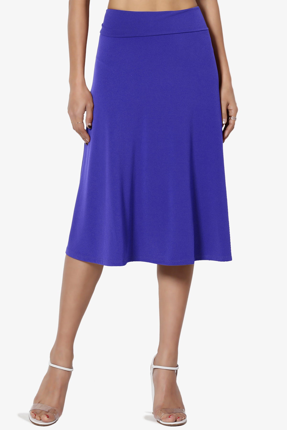Nolan Stretch Flared Knee Skirt BRIGHT BLUE_1