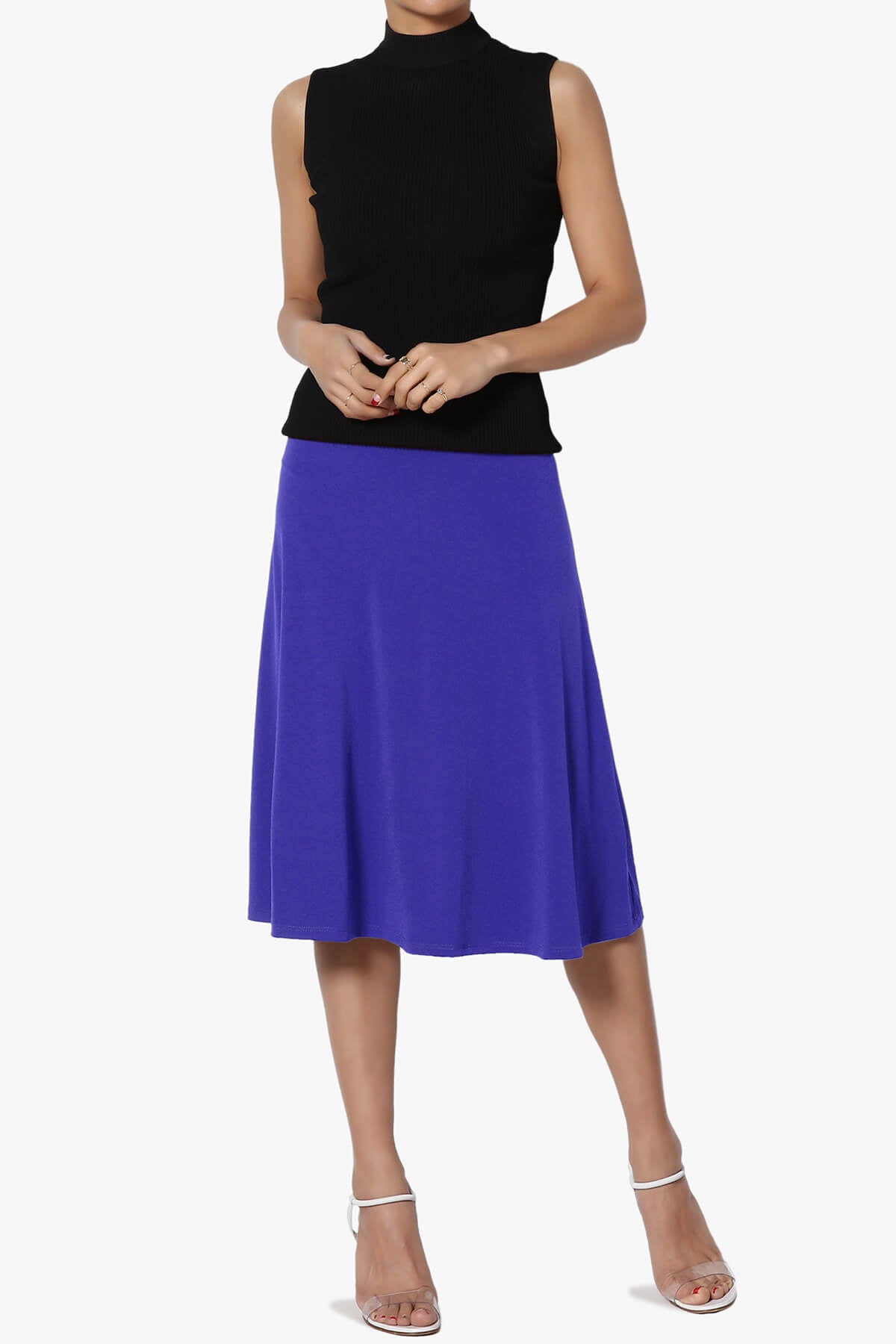 Nolan Stretch Flared Knee Skirt BRIGHT BLUE_6