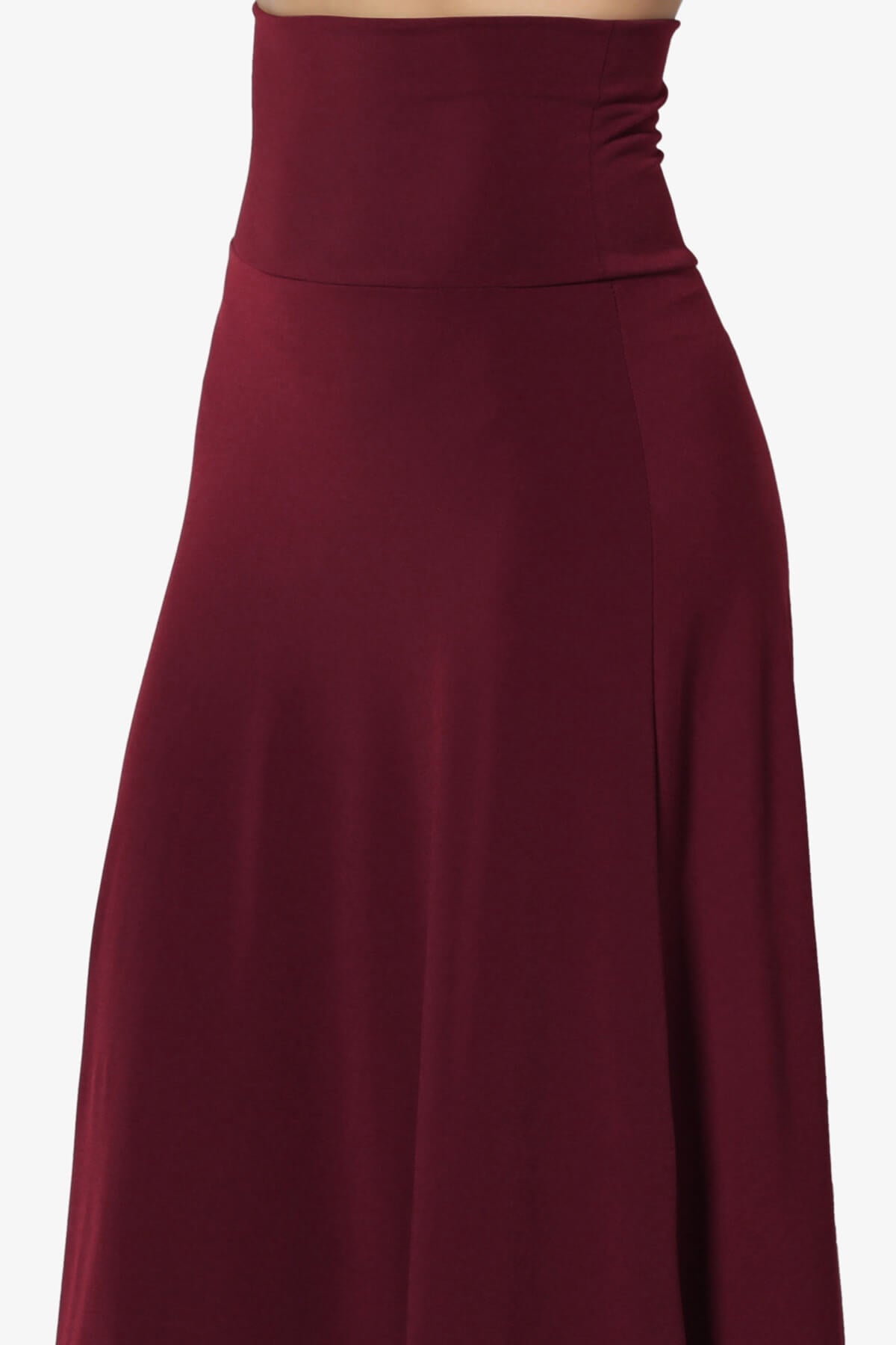 Nolan Stretch Flared Knee Skirt DARK BURGUNDY_5