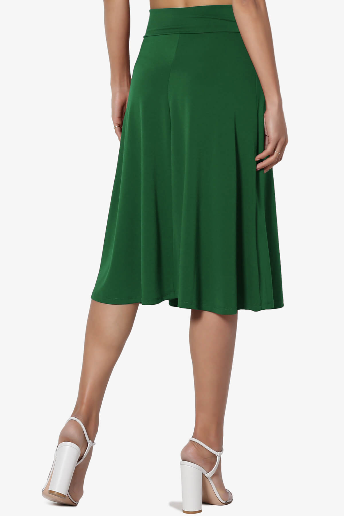 Nolan Stretch Flared Knee Skirt DARK GREEN_2