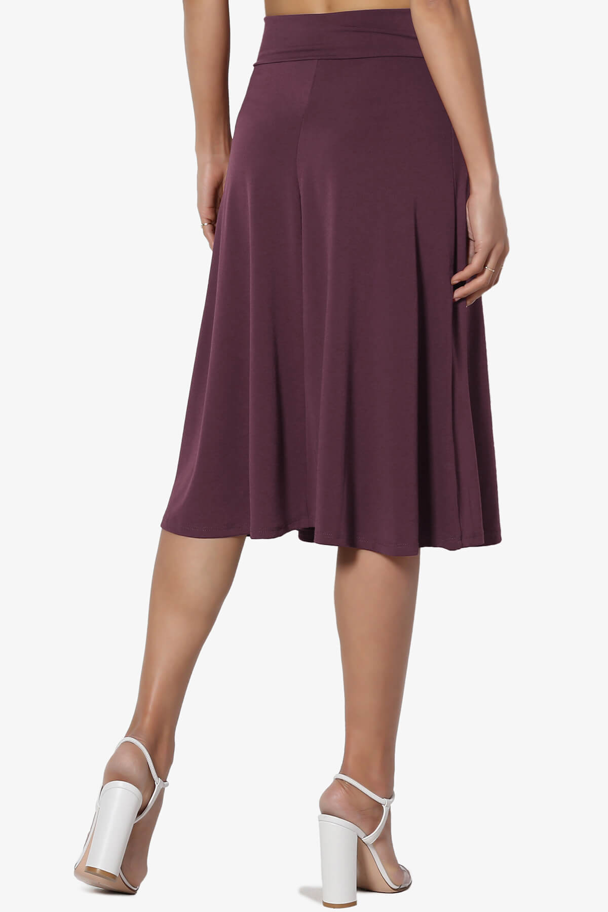 Nolan Stretch Flared Knee Skirt DUSTY PLUM_2