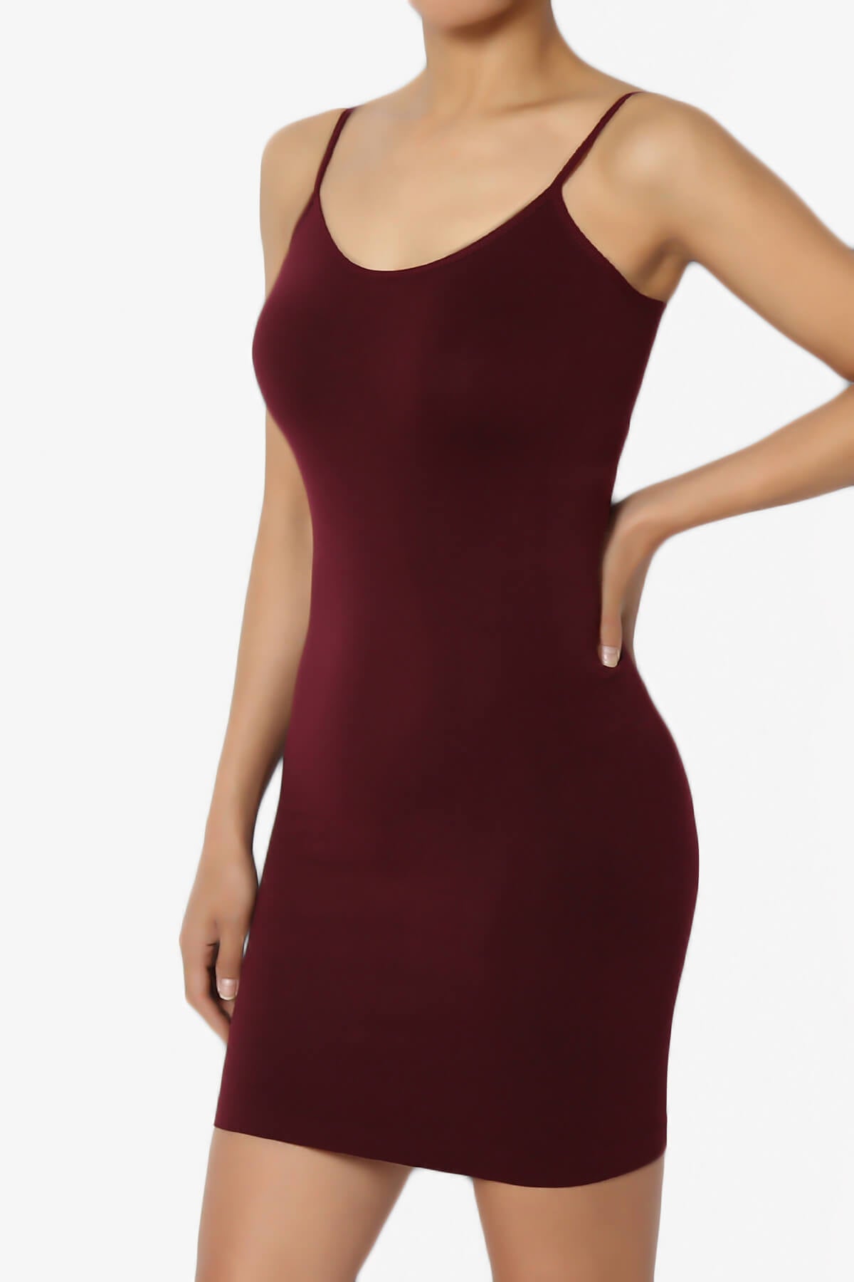 Olivarra Seamless Slip Dress BURGUNDY_3