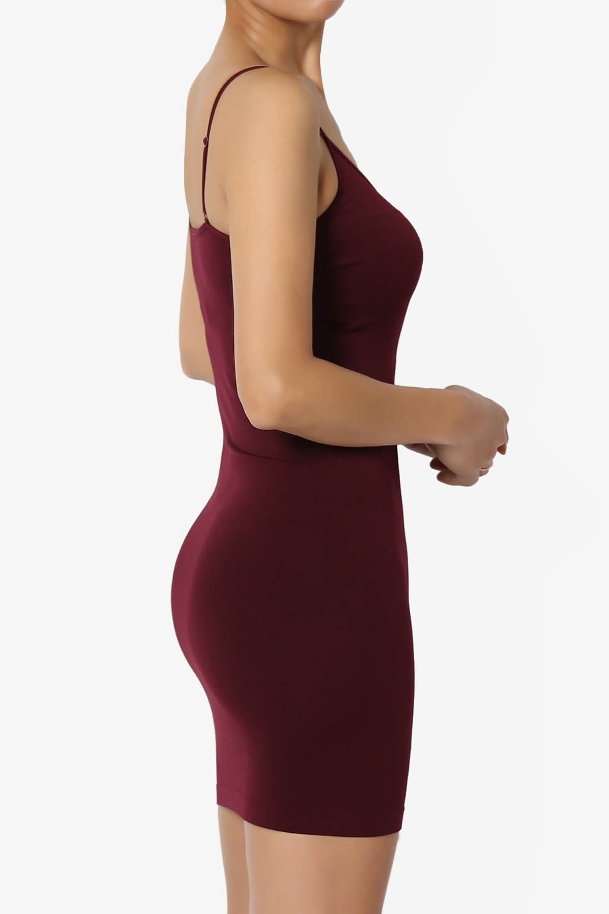 Olivarra Seamless Slip Dress BURGUNDY_4