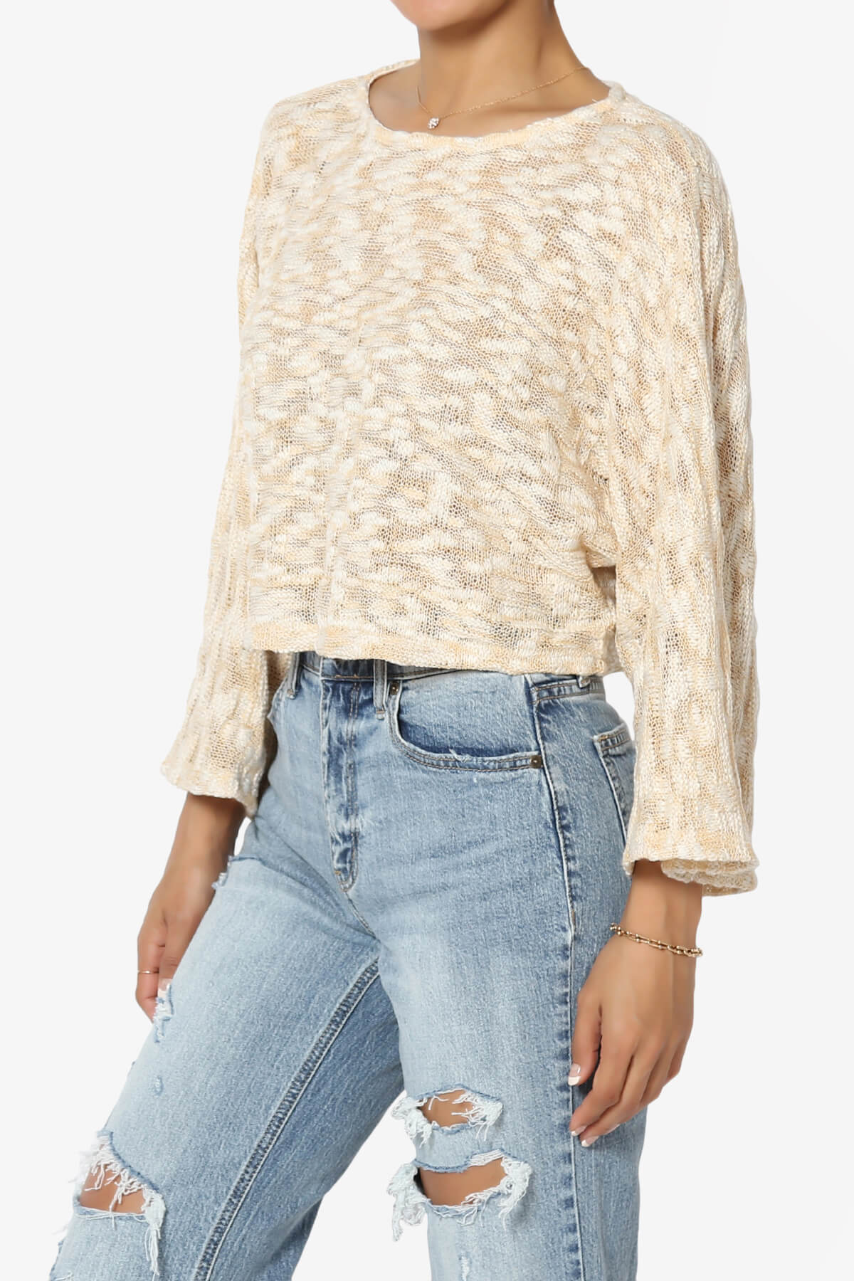 Paige Marled Knit Boxy Crop Top MUSTARD_3