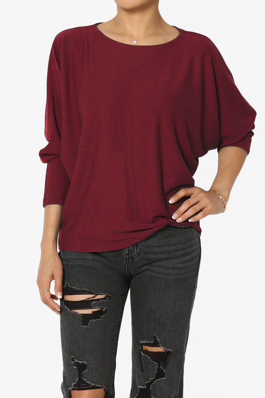 Pepper Dolman Sleeve Ribbed Top PLUS