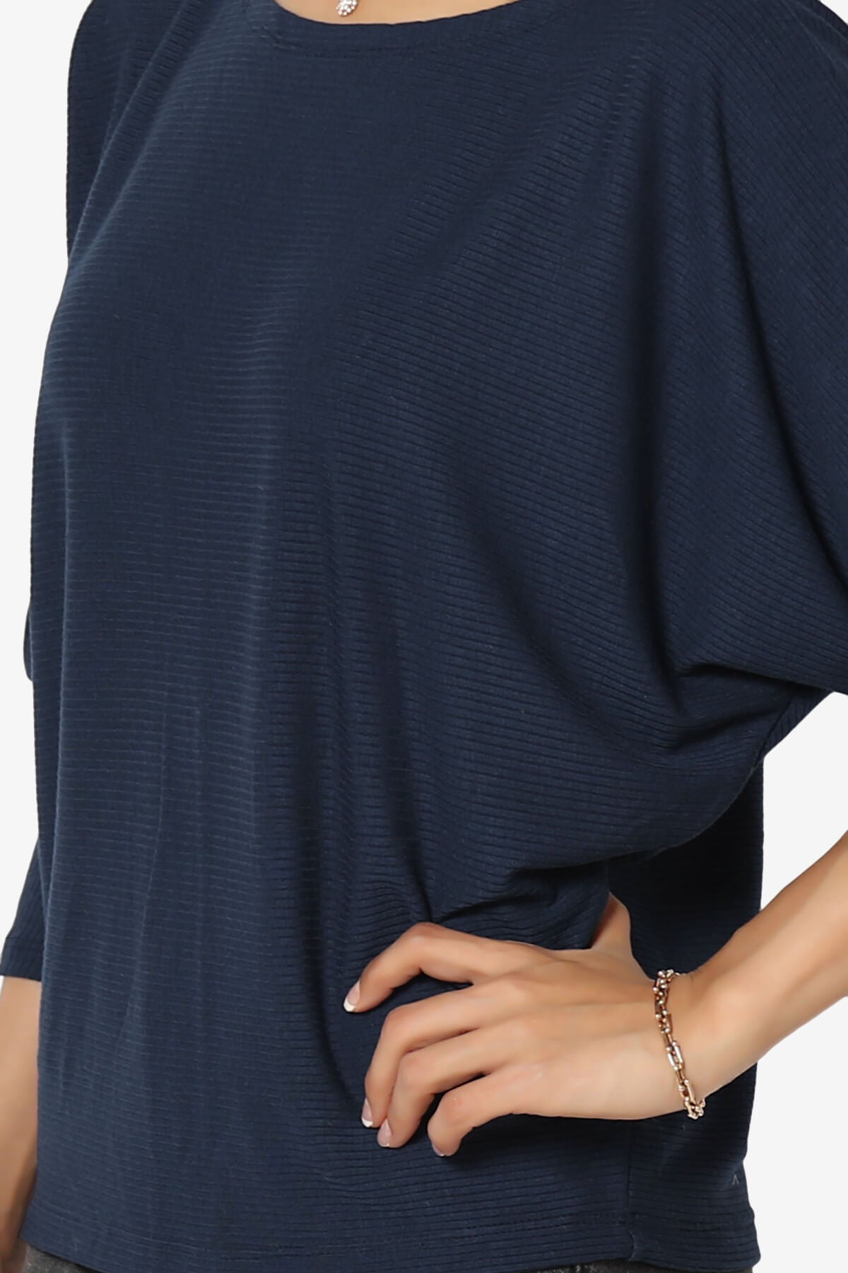 Pepper Dolman Sleeve Ribbed Top DARK NAVY_5