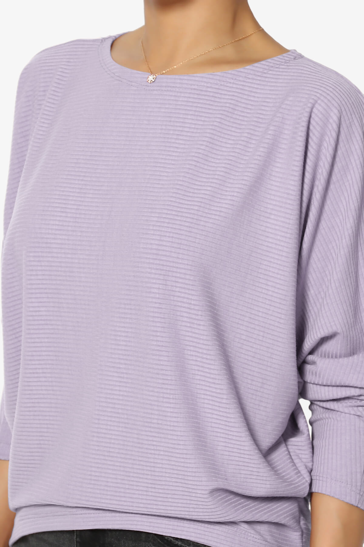Pepper Dolman Sleeve Ribbed Top LAVENDER_5