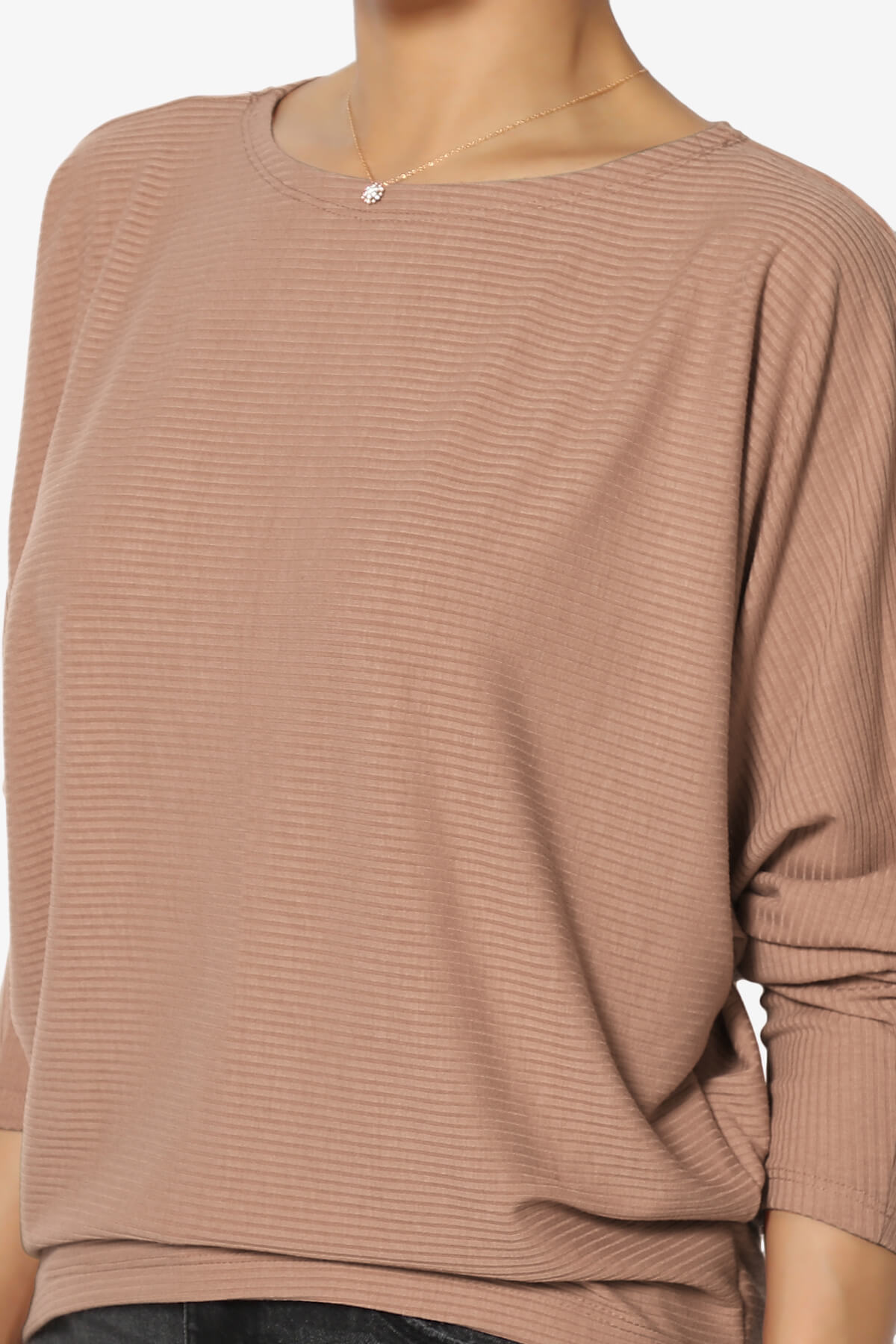 Pepper Dolman Sleeve Ribbed Top MOCHA_5