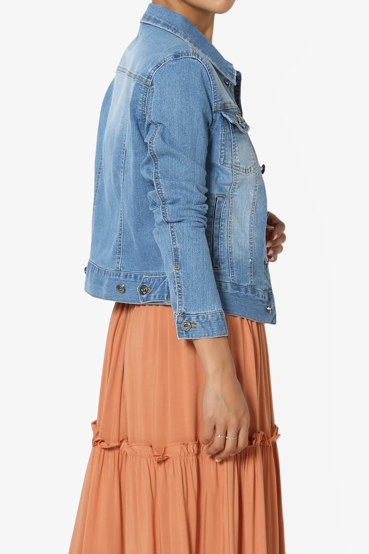 Plim Washed Slim Denim Jacket LIGHT BLUE_4