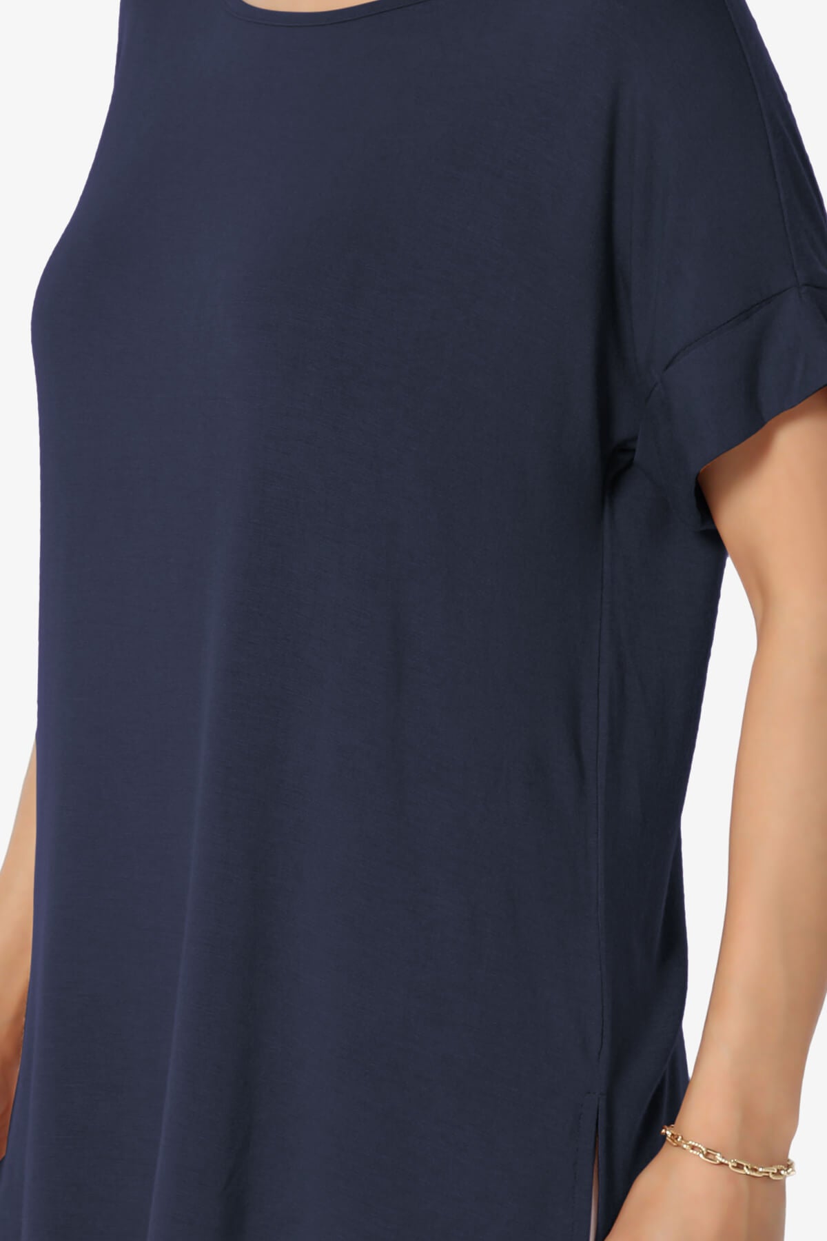 Poloma Modal Jersey Boat Neck Top NAVY_5