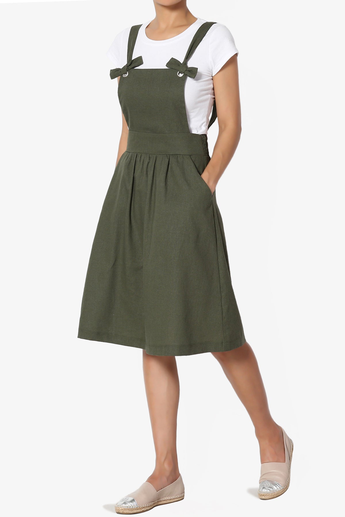 Titus Linen Suspender A-Line Skirt