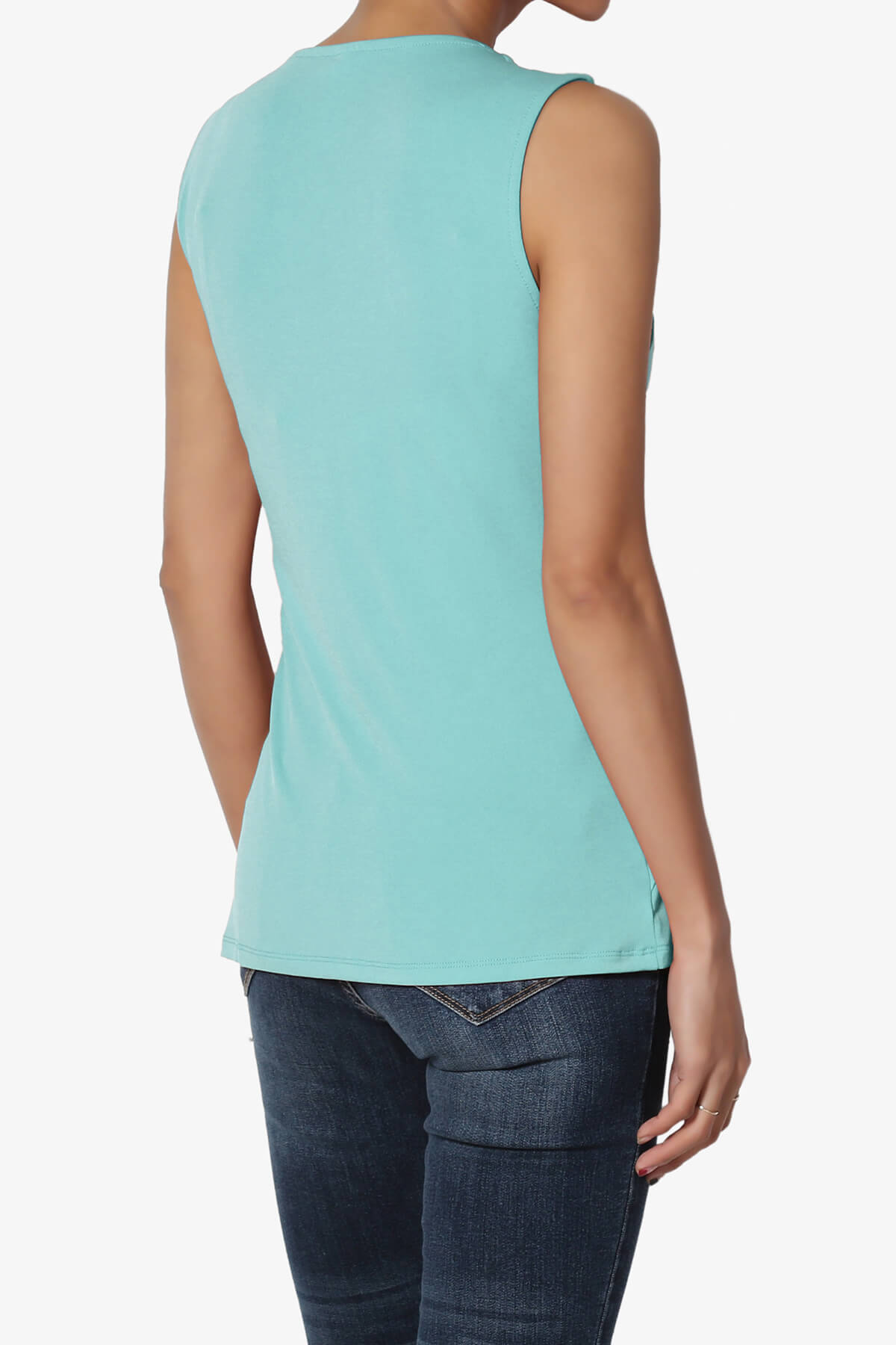 Qutie Knot Front Tank Top ASH MINT_4