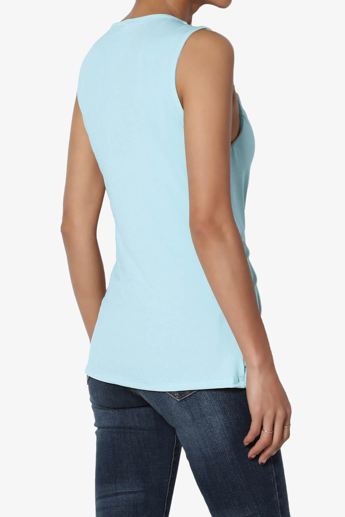 Qutie Knot Front Tank Top BABY BLUE_4