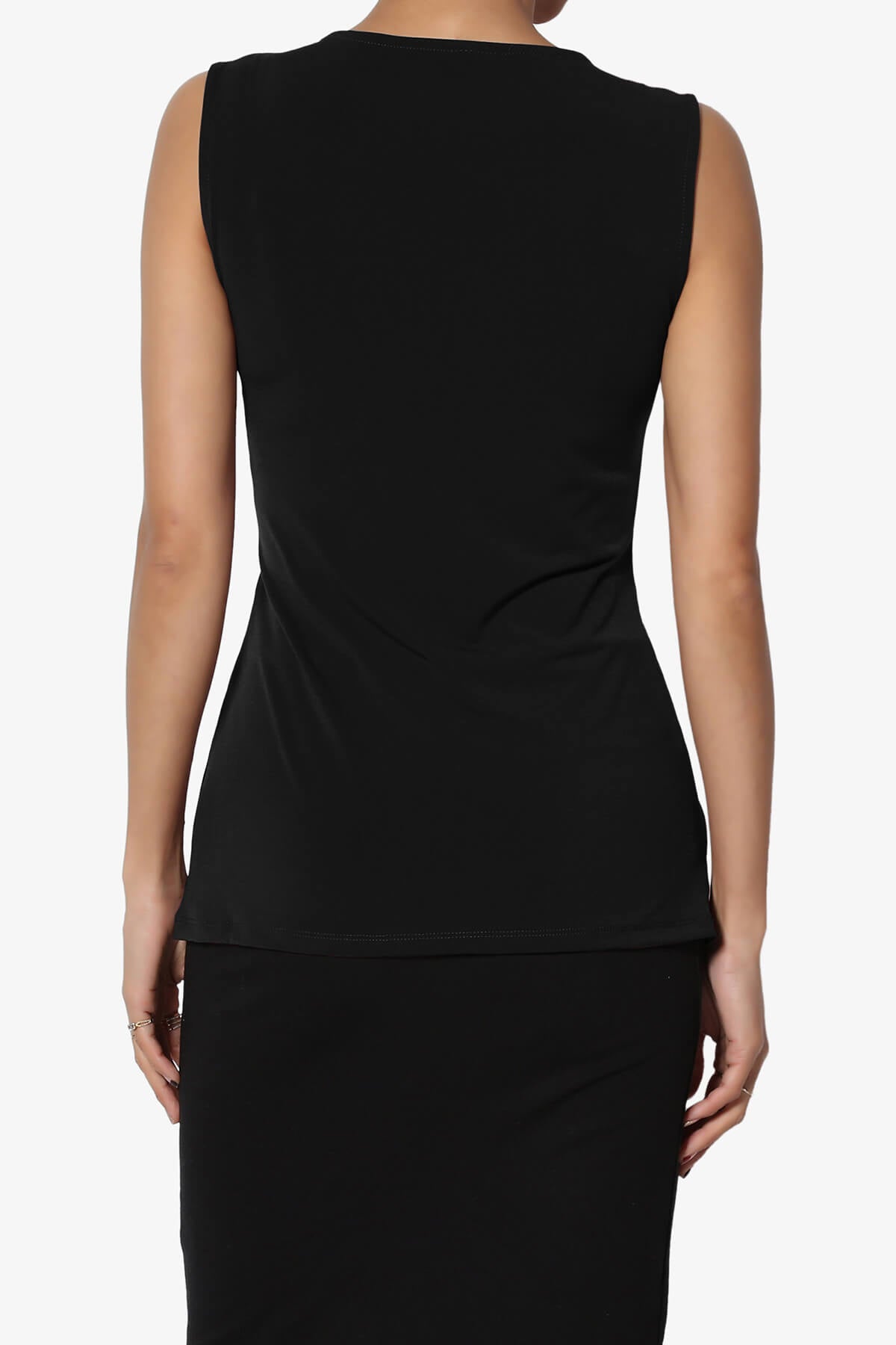 Qutie Knot Front Tank Top BLACK_2