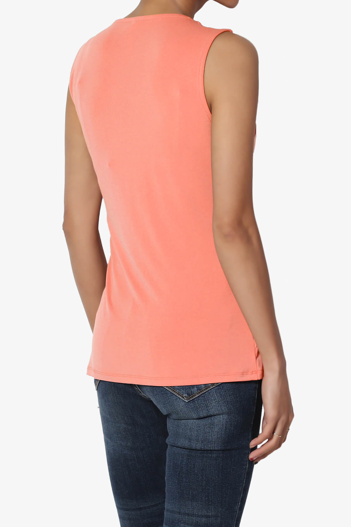 Qutie Knot Front Tank Top CORAL_4