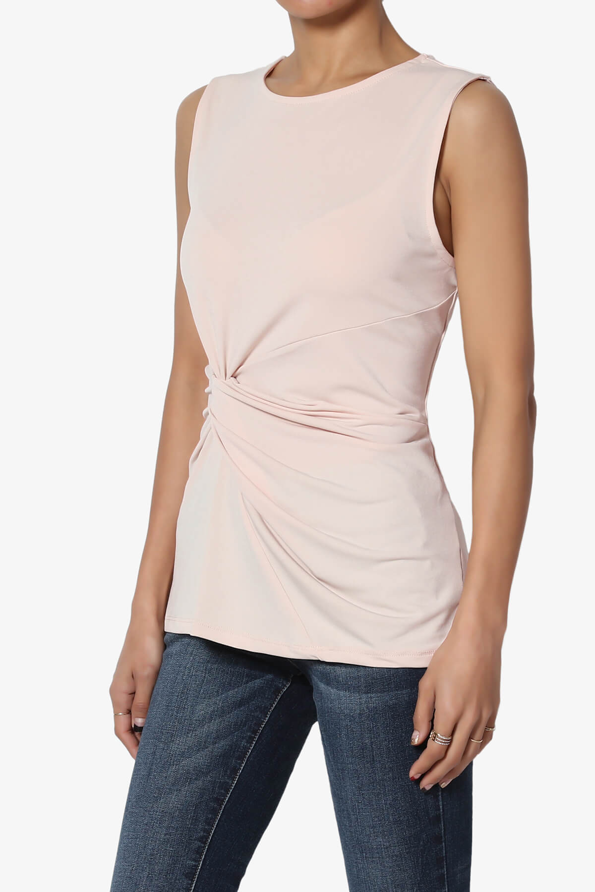 Qutie Knot Front Tank Top DUSTY BLUSH_3