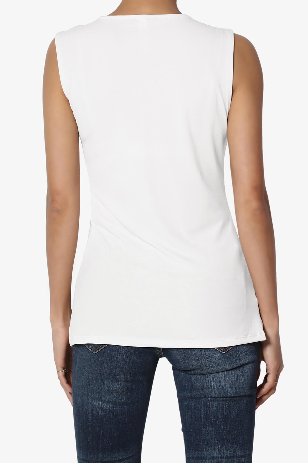 Qutie Knot Front Tank Top IVORY_2