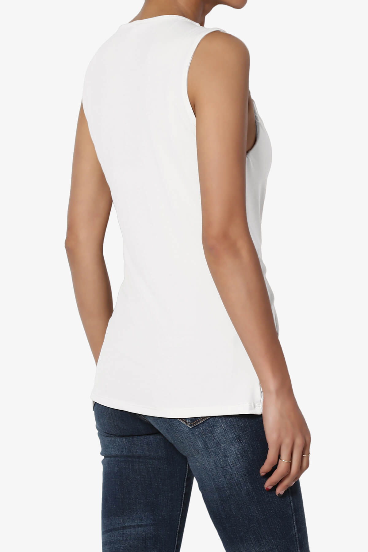 Qutie Knot Front Tank Top IVORY_4