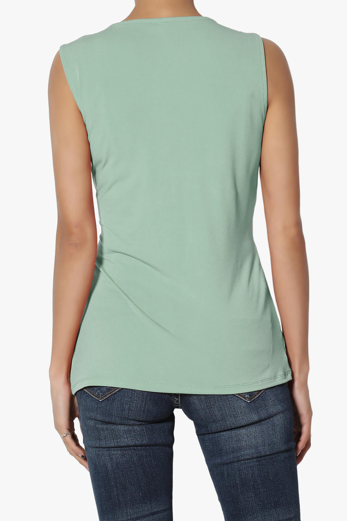 Qutie Knot Front Tank Top LIGHT GREEN_2
