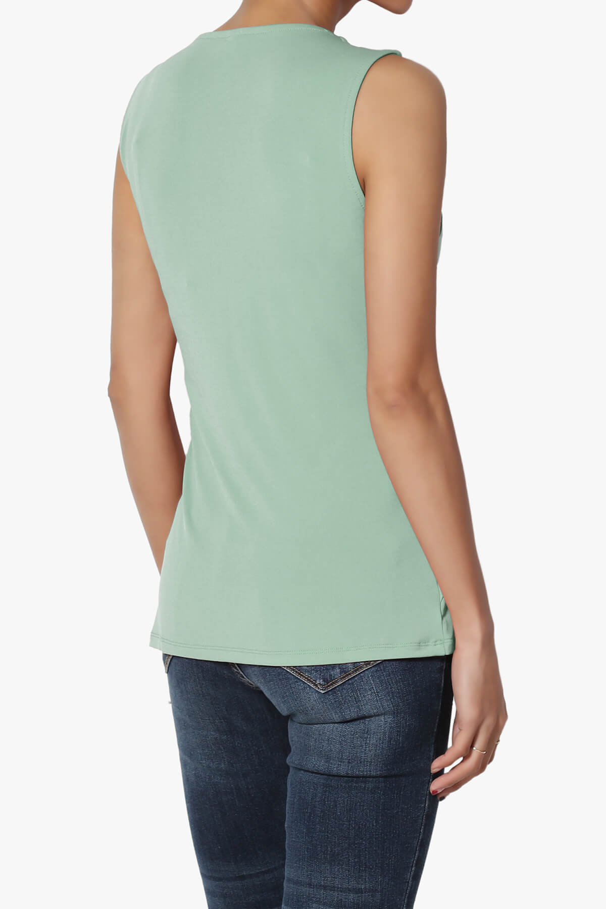 Qutie Knot Front Tank Top LIGHT GREEN_4