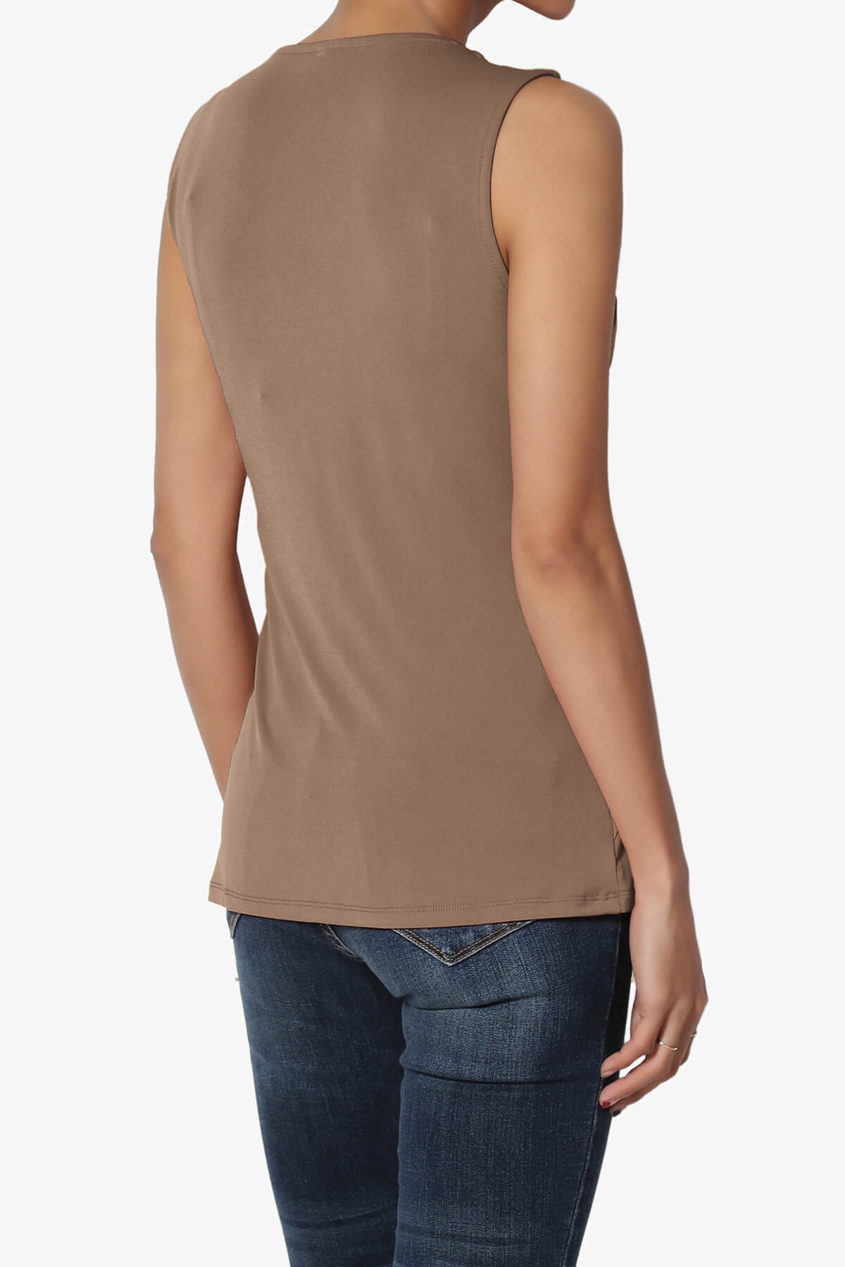 Qutie Knot Front Tank Top MOCHA_4