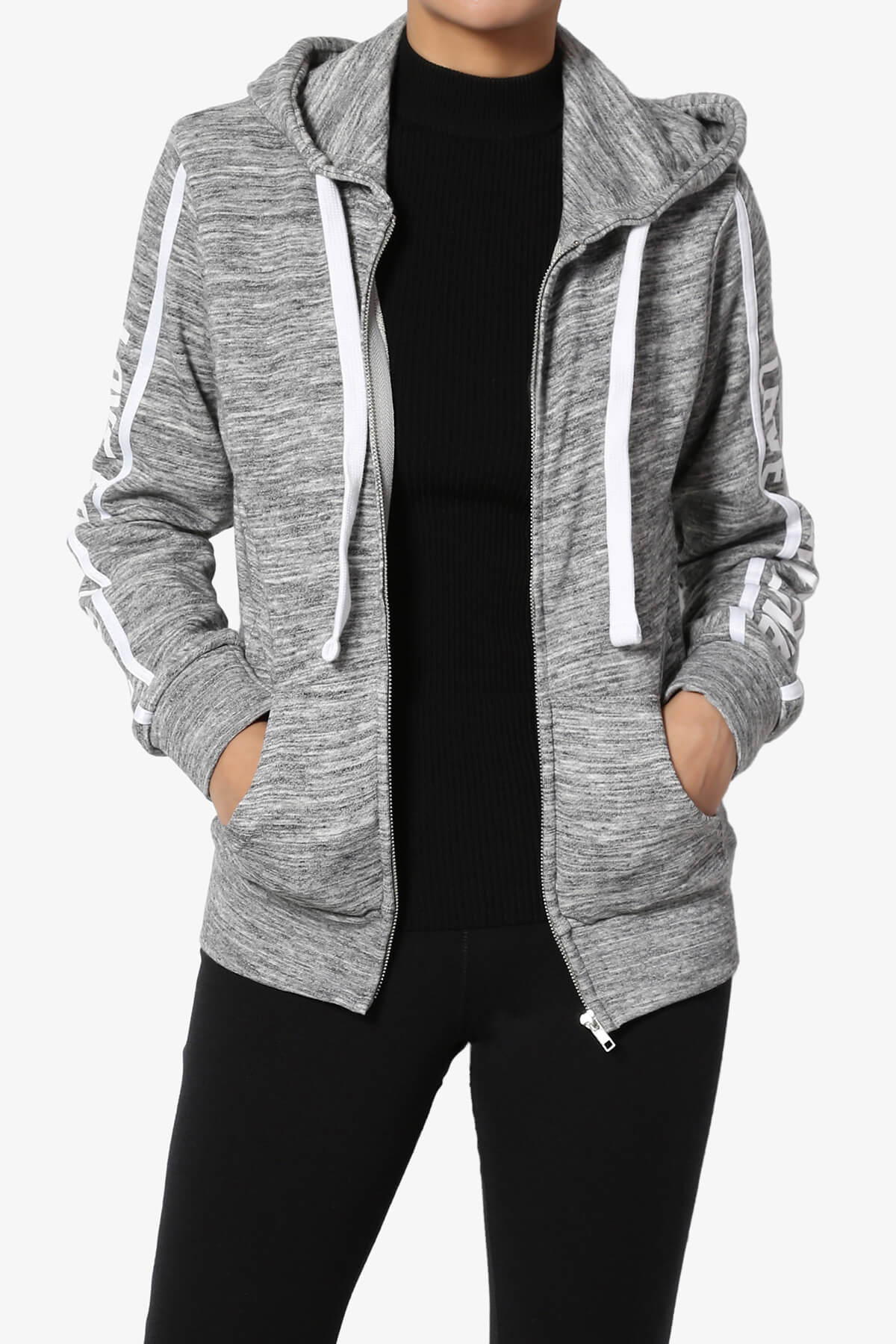 Shawnee Love Zip-Up Hoodie Jacket HEATHER GREY_1
