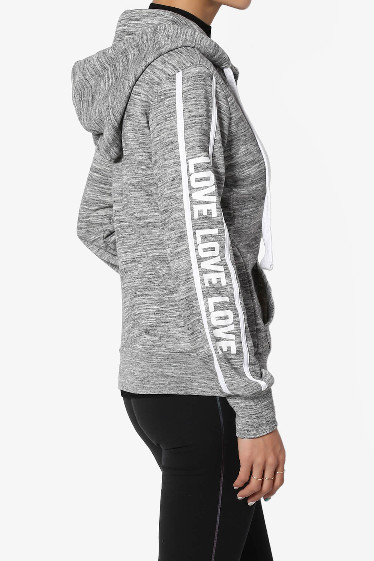Shawnee Love Zip-Up Hoodie Jacket HEATHER GREY_4