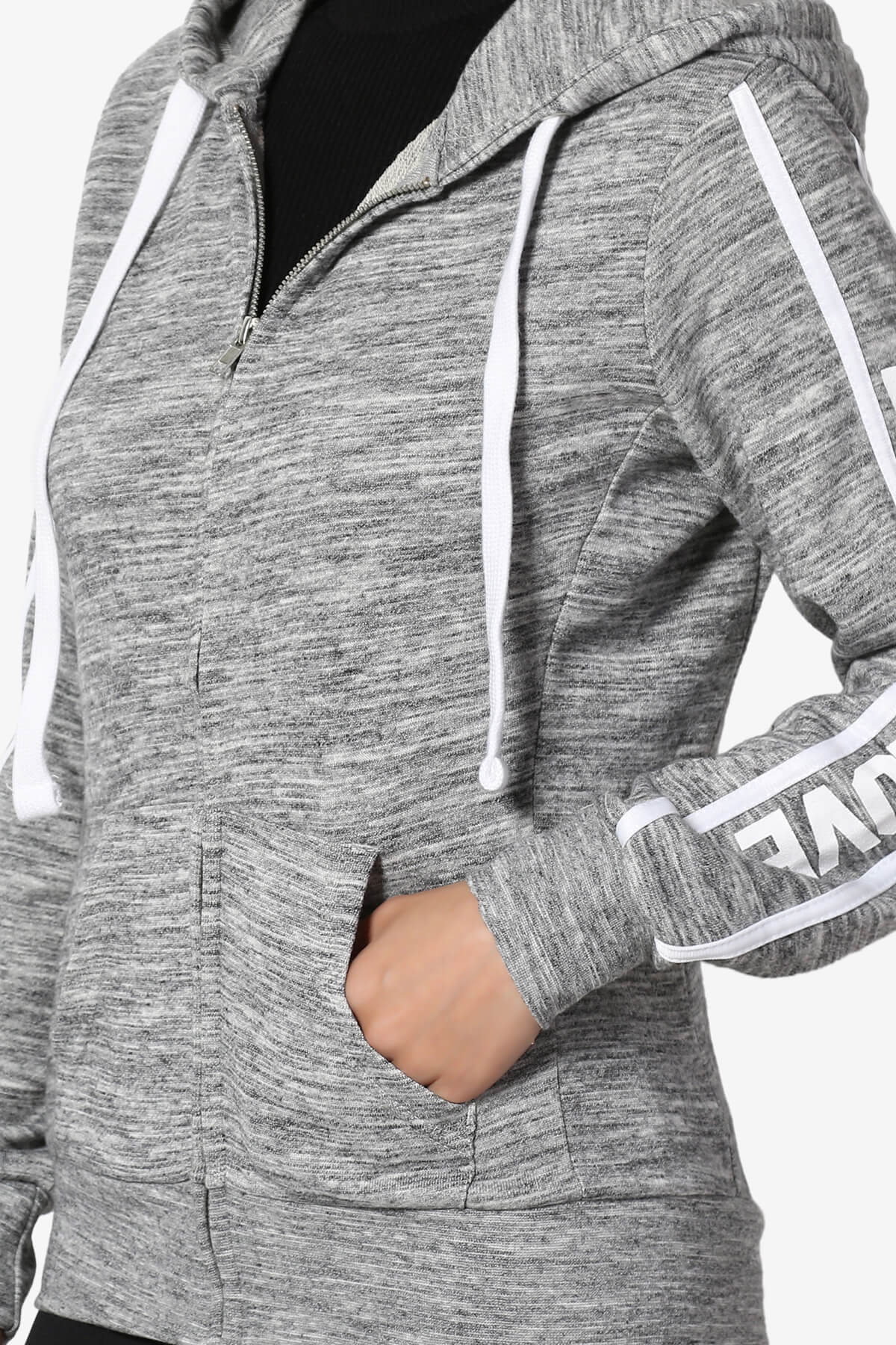 Shawnee Love Zip-Up Hoodie Jacket HEATHER GREY_5