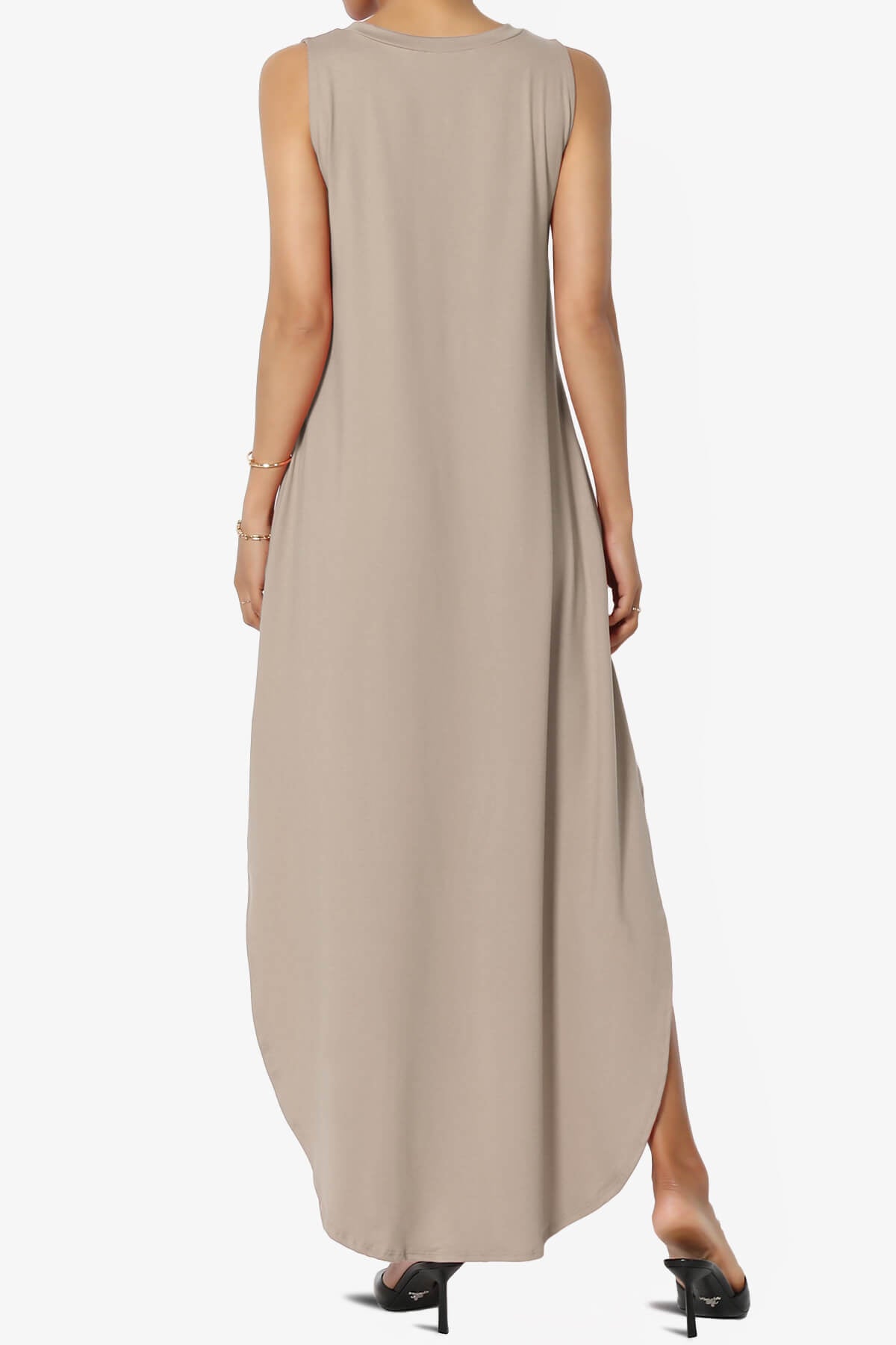 Rozlyn Sleeveless Slit Maxi Dress LIGHT MOCHA_2