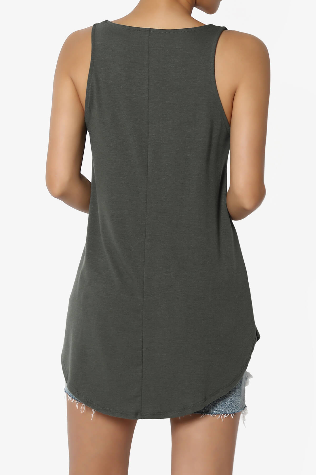 Santo Scoop Neck Loose Fit Tank Top ASH GREY_2