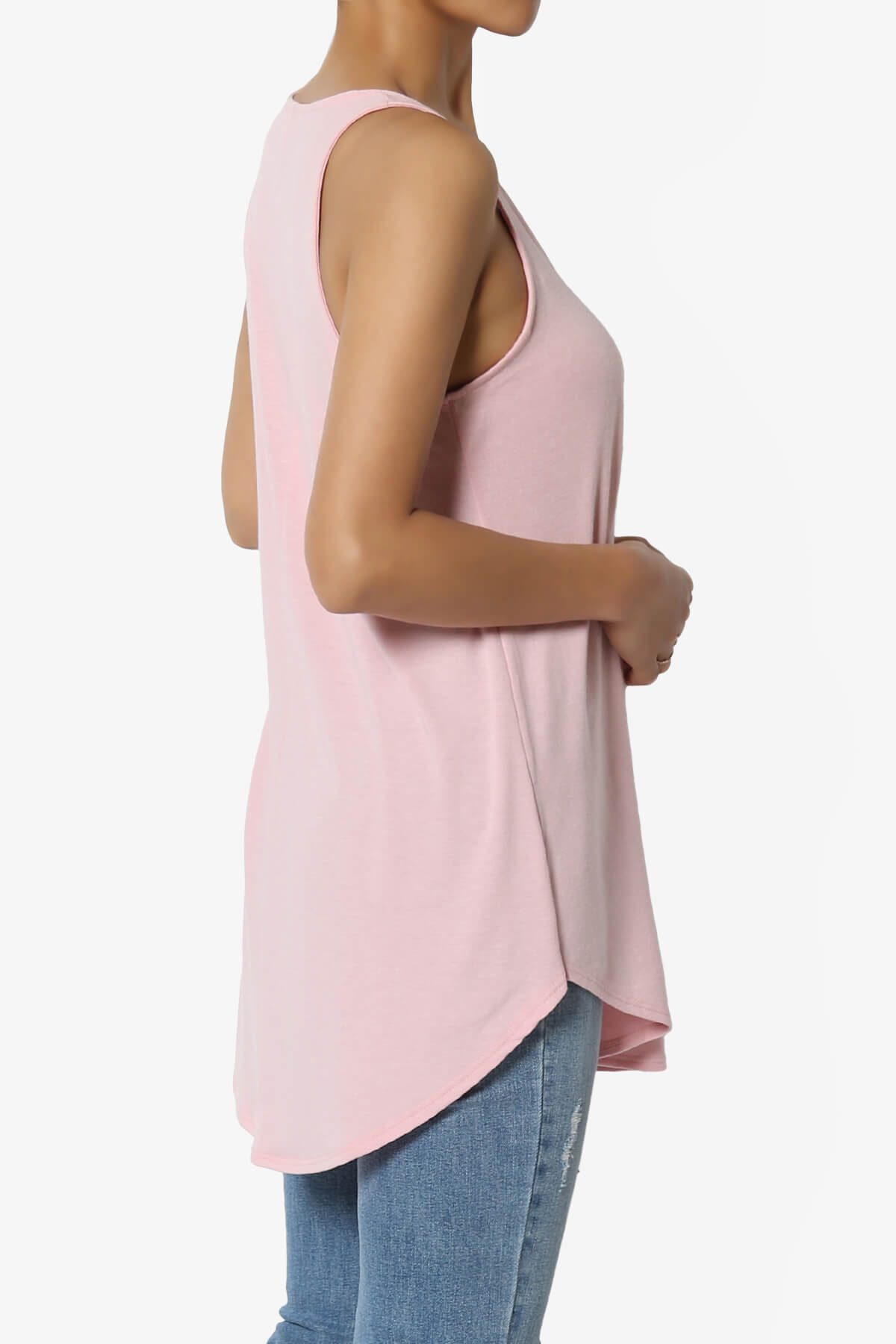 Santo Scoop Neck Loose Fit Tank Top DUSTY PINK_4