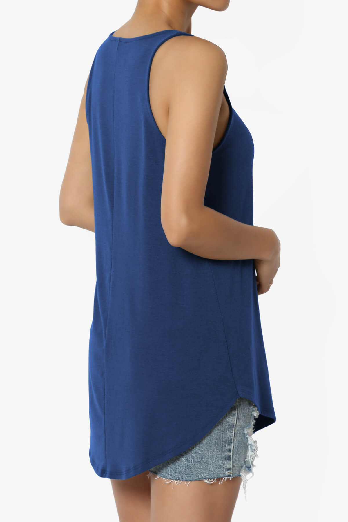 Santo Scoop Neck Loose Fit Tank Top LIGHT NAVY_4