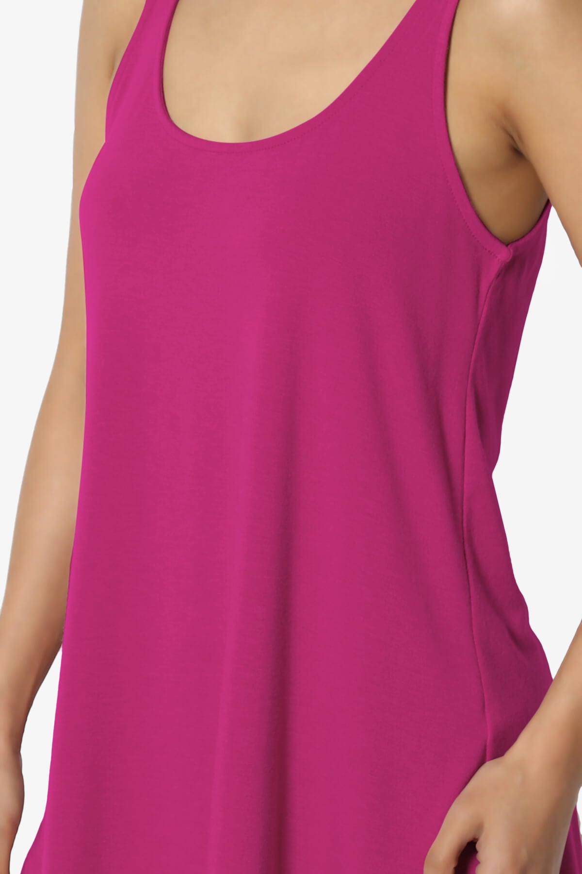 Santo Scoop Neck Loose Fit Tank Top MAGENTA_5