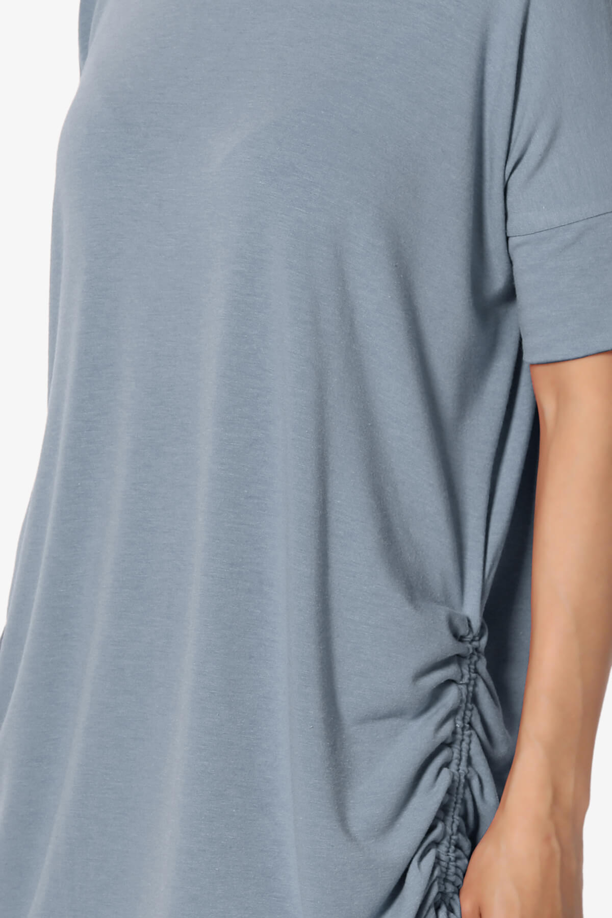 Selenna Jersey Ruched Top CEMENT_5