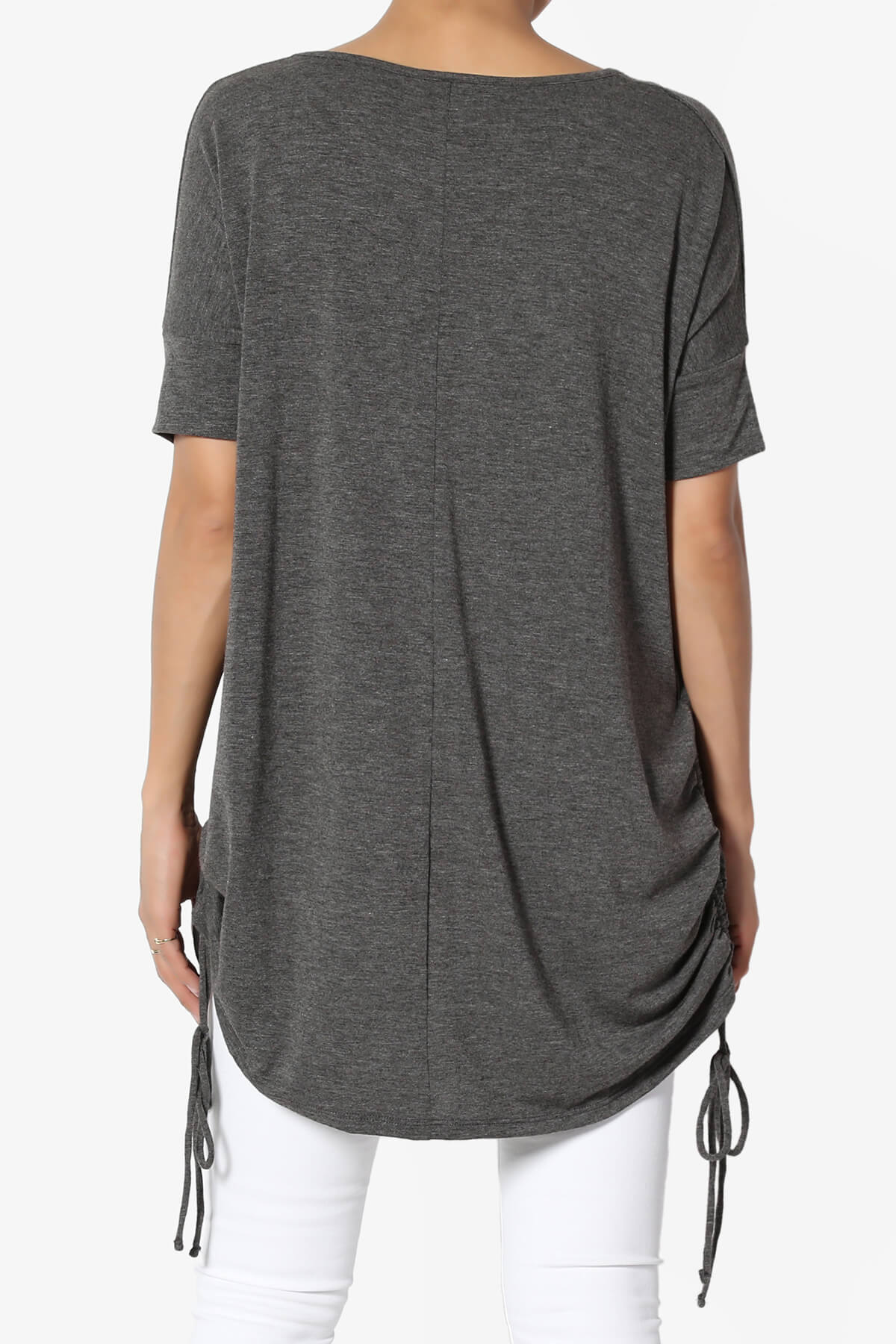 Selenna Jersey Ruched Top CHARCOAL_2