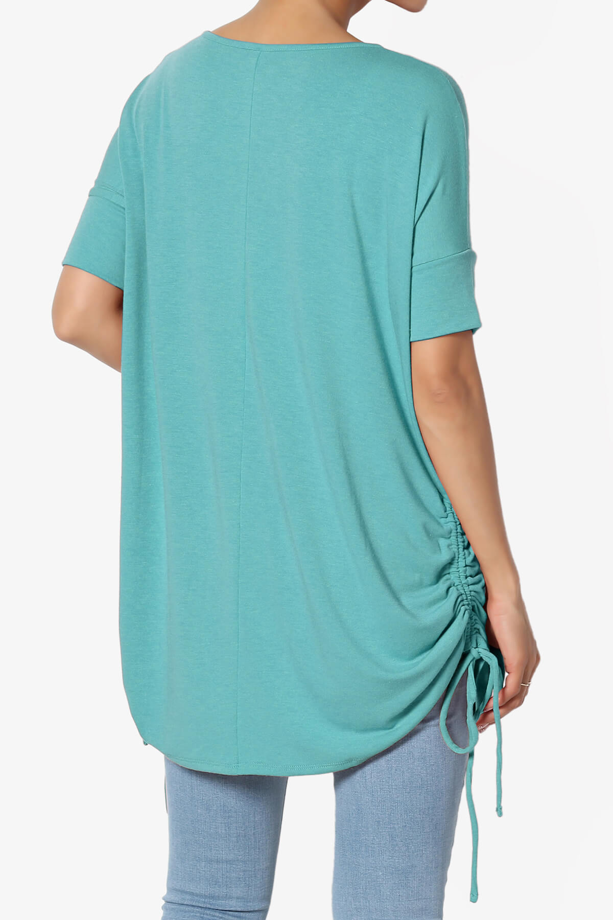 Selenna Jersey Ruched Top DUSTY TEAL_2