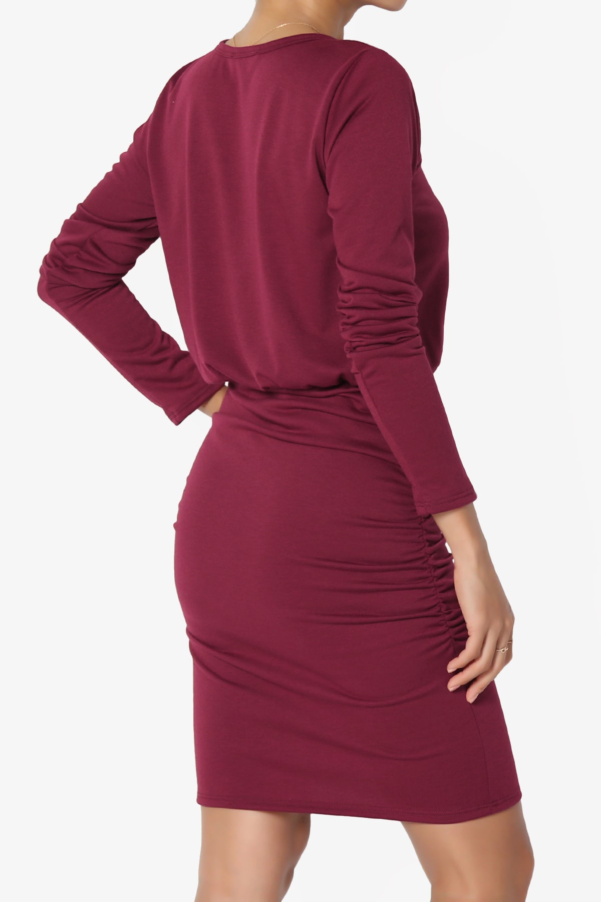 Prowl Ruched Long Sleeve T-Shirt Dress PLUS