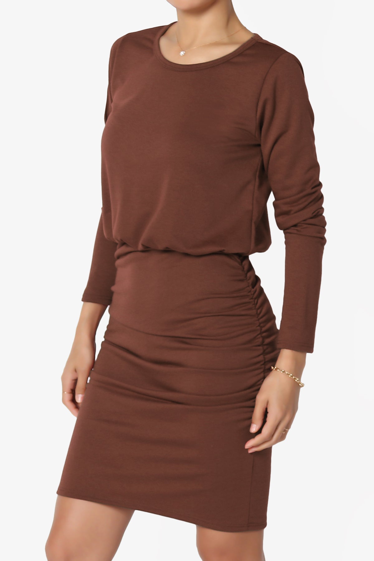 Prowl Ruched Long Sleeve T-Shirt Dress