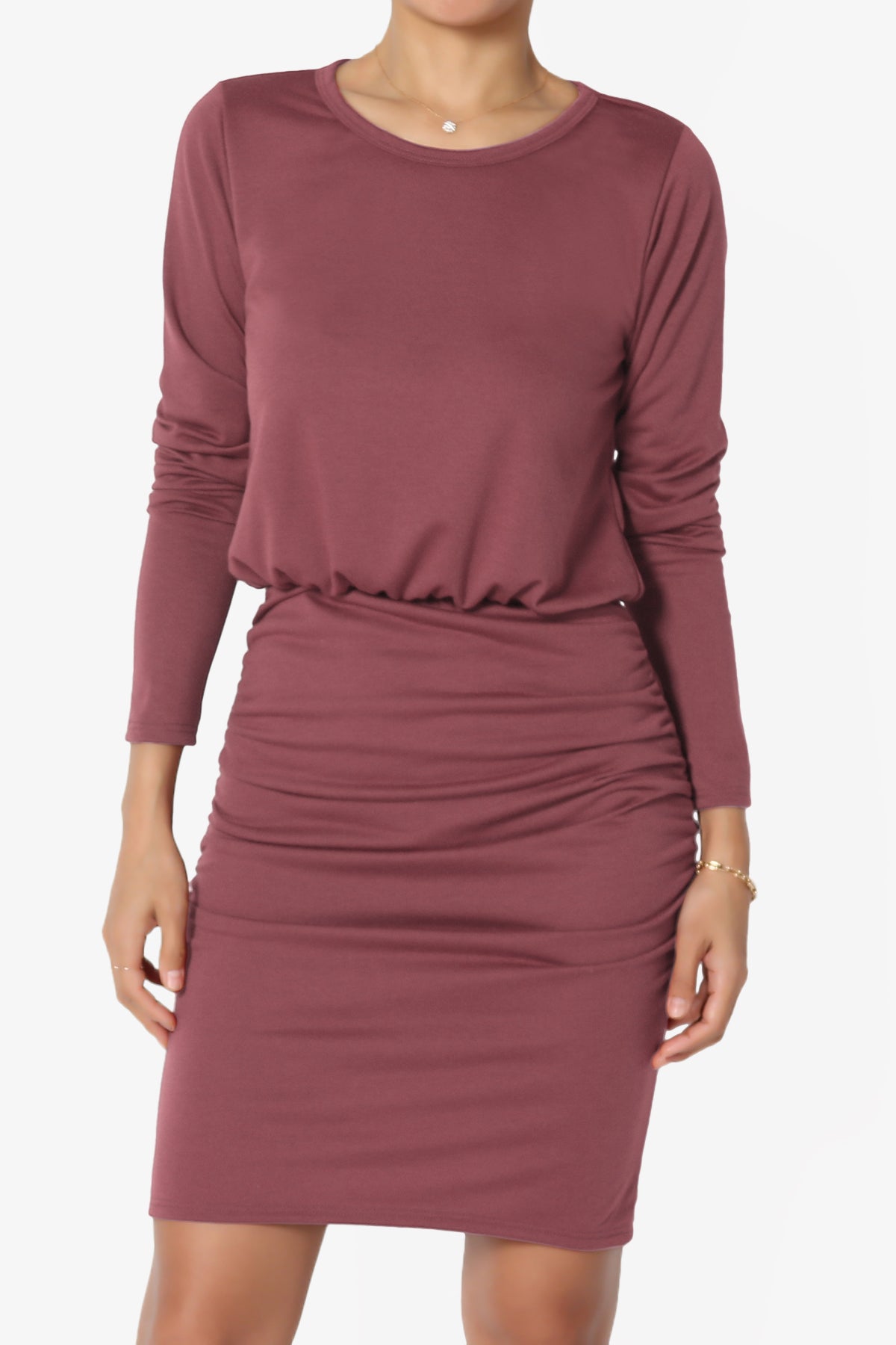 Prowl Ruched Long Sleeve T-Shirt Dress