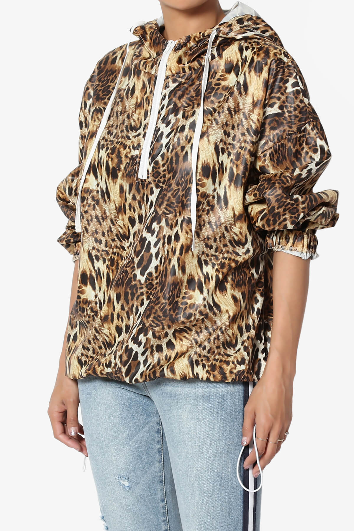 Rudy Hooded Half Zip Shell Jacket LEOPARD_3
