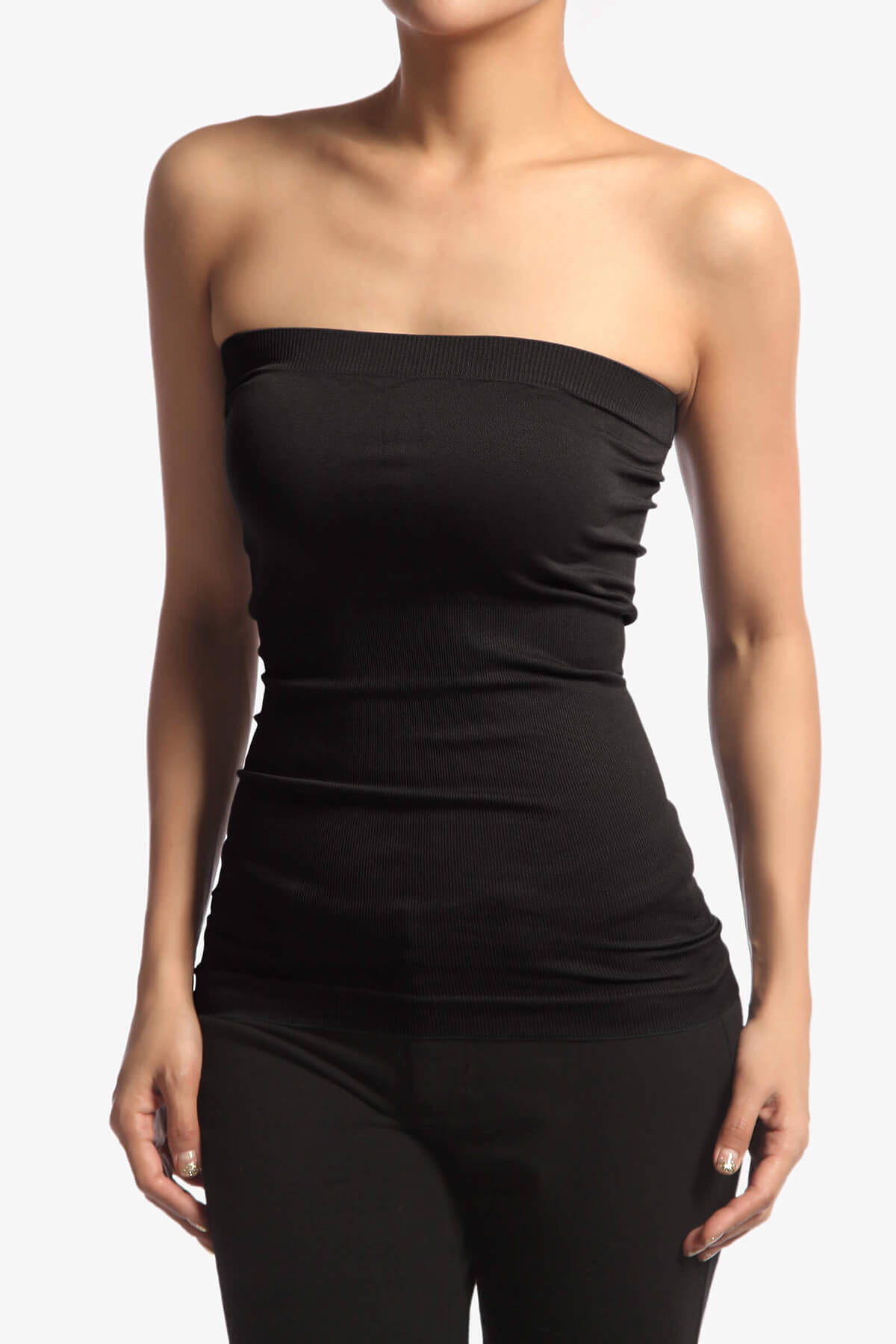 Ellenie Strapless Sealmess Tube Top BLACK_1