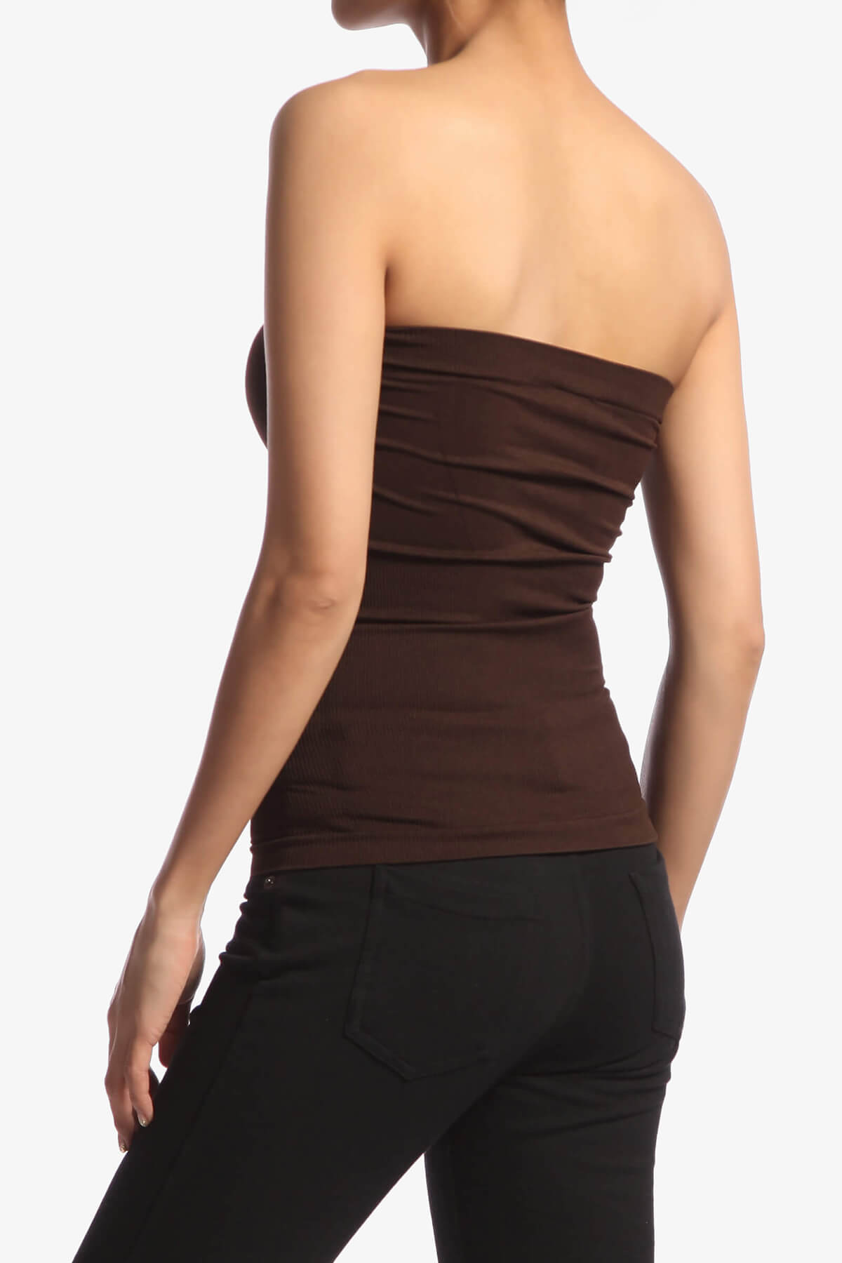 Ellenie Strapless Sealmess Tube Top BROWN_4