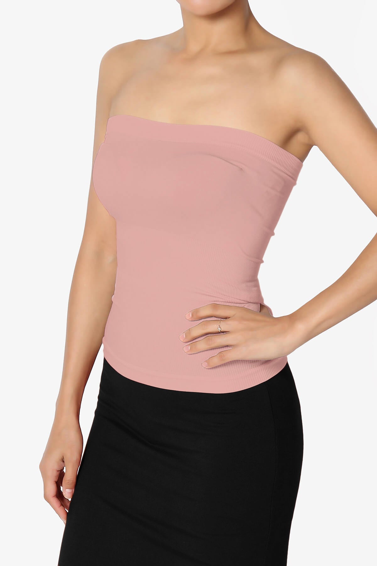 Ellenie Strapless Sealmess Tube Top DUSTY ROSE_3