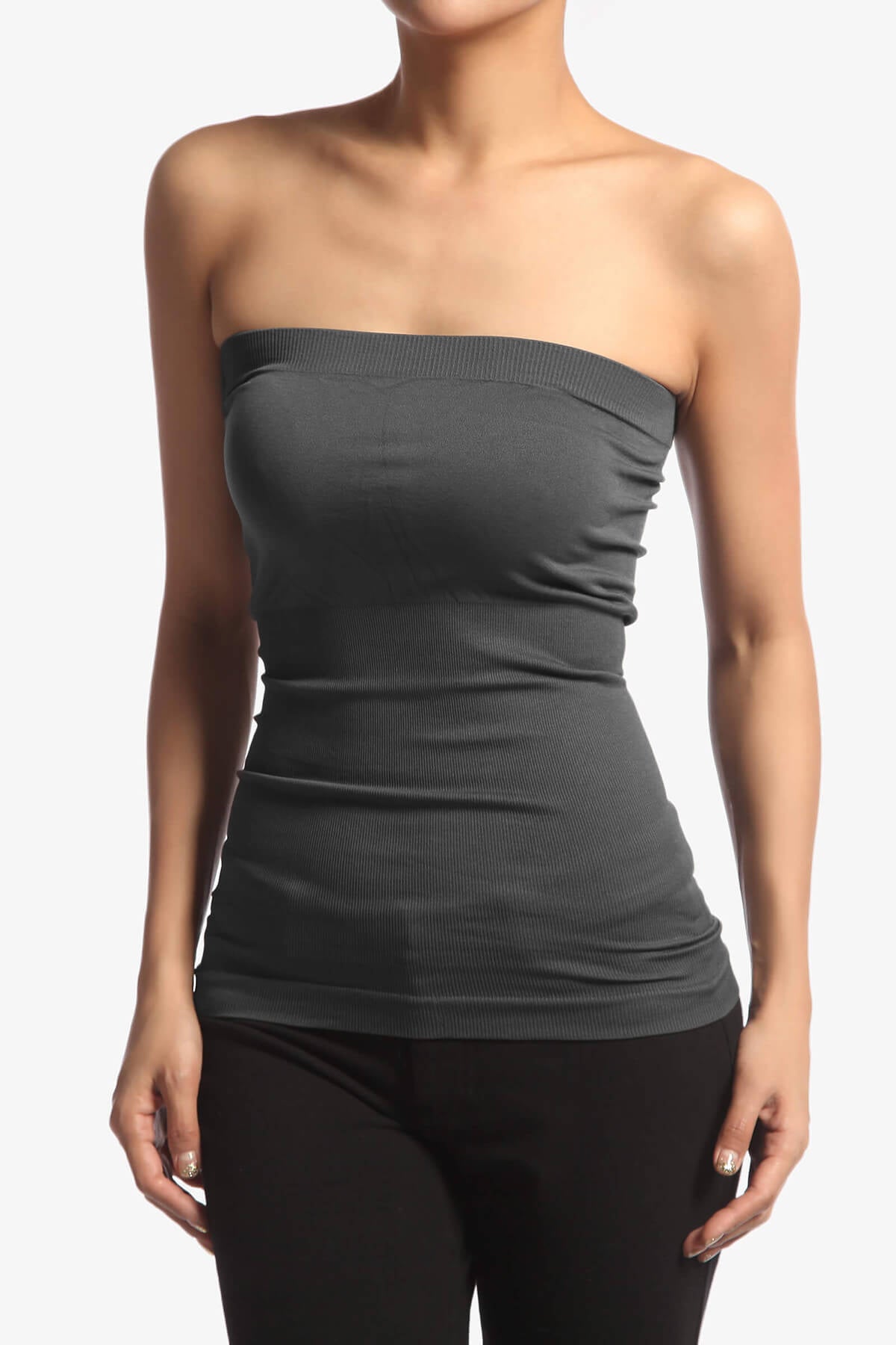 Ellenie Strapless Sealmess Tube Top GREY_1